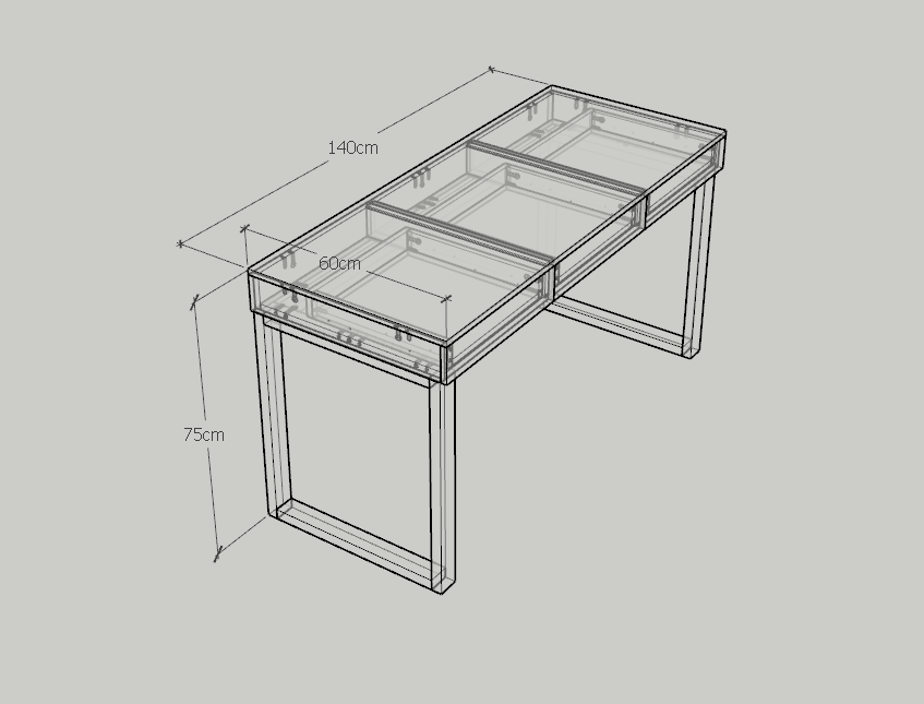 [Happy Home Furniture] WESLEY, Bàn làm việc chân sắt - 3 ngăn kéo,  140cm x 59cm x 75cm ( DxRxC), BAN_012