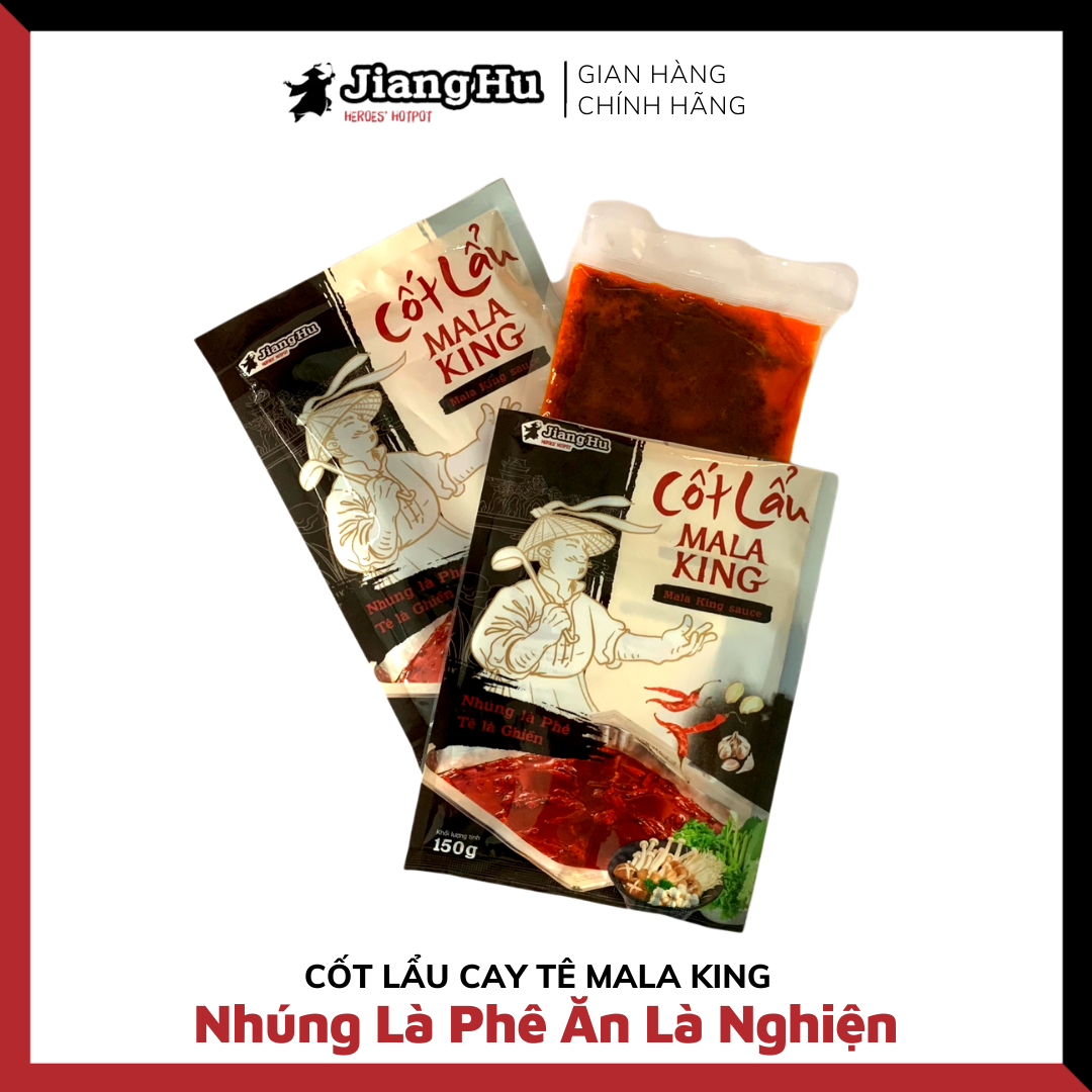 Cốt Lẩu Cay Tê Mala King Jiang Hu HEROES'S HOTPOT Gói 150g - Gia Vị Lẩu Thượng Hạng Nhúng Là Phê Ăn Là Ghiền