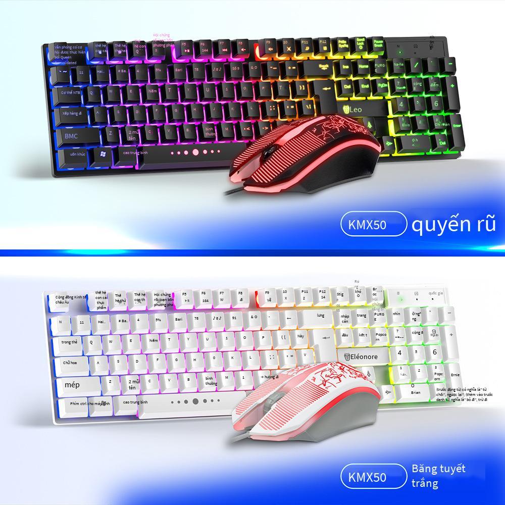Động cơ săn đặc biệt KMX50 phím và chuột bộ bàn phím USB chuột internet cafe phát sáng bộ trò chơi người thao túng cảm giác