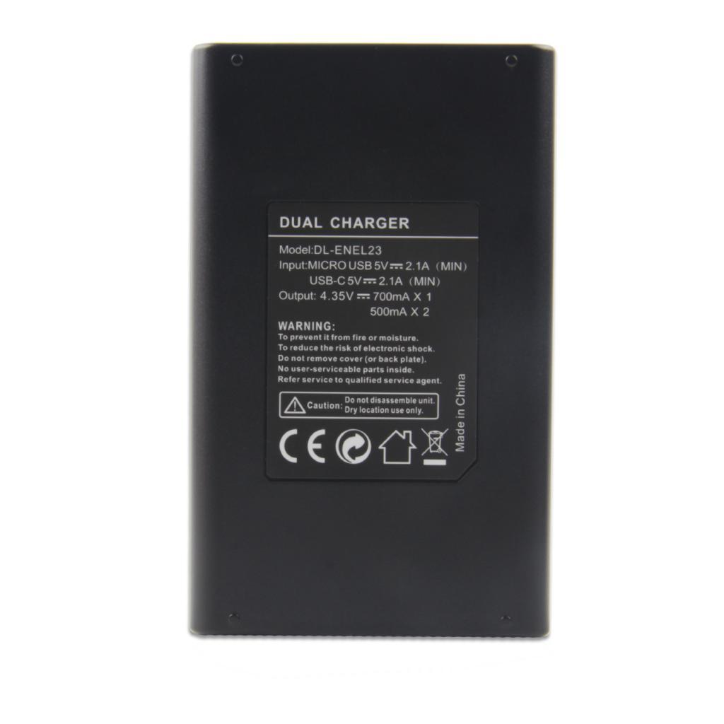 Camera Battery Charging Station 2 Slot Charger with LCD Display for ENEL23