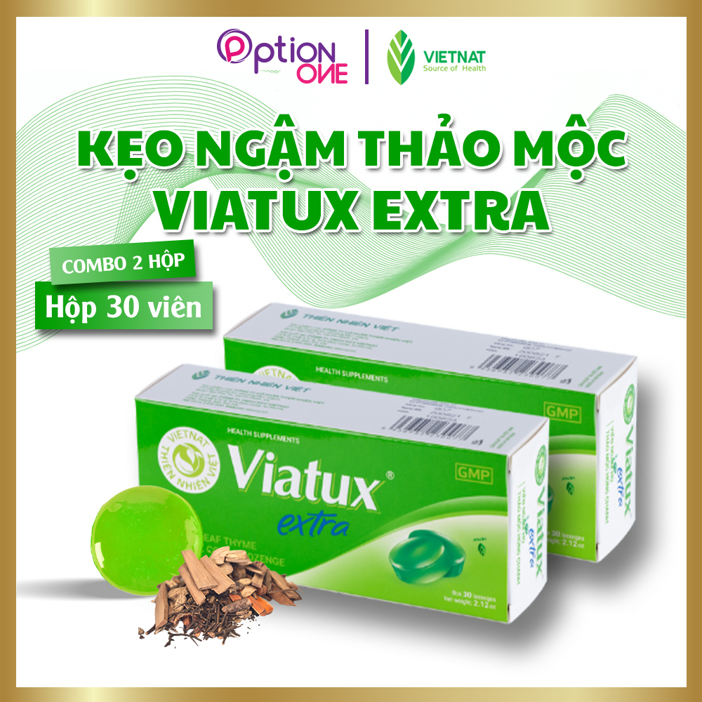 Kẹo ngậm Viatux Extra Vietnat giảm ho khàn tiếng - 30 viên/ hộp