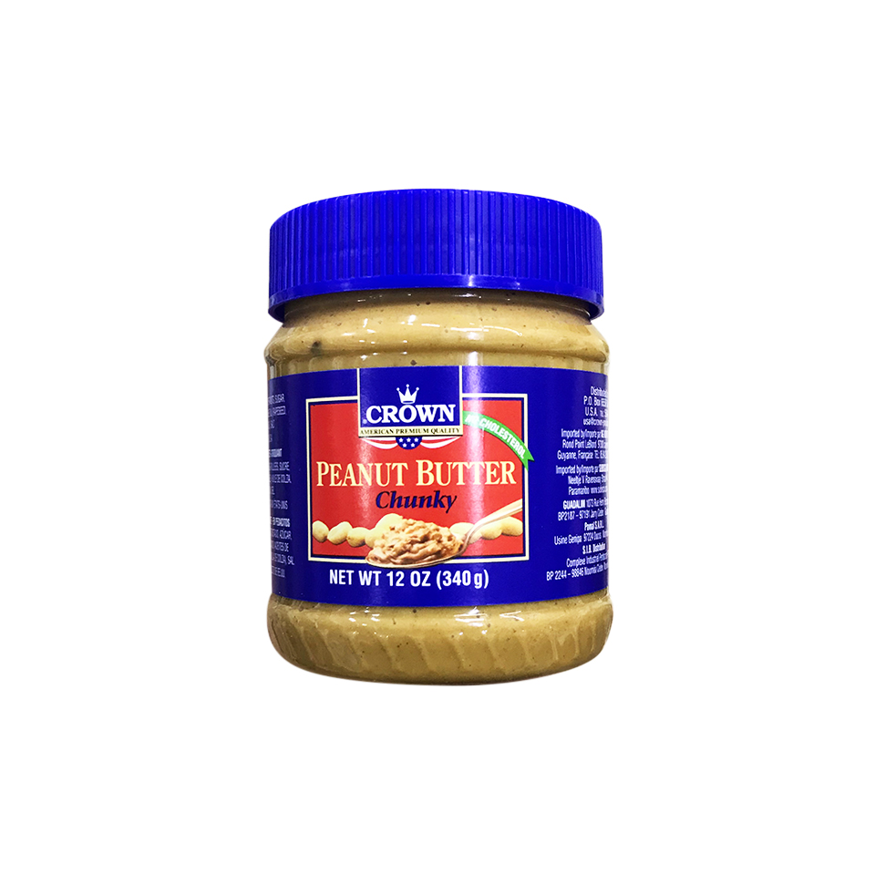Date 08/2026 Bơ đậu phộng nghiền Hạt Crown của Mỹ 340g