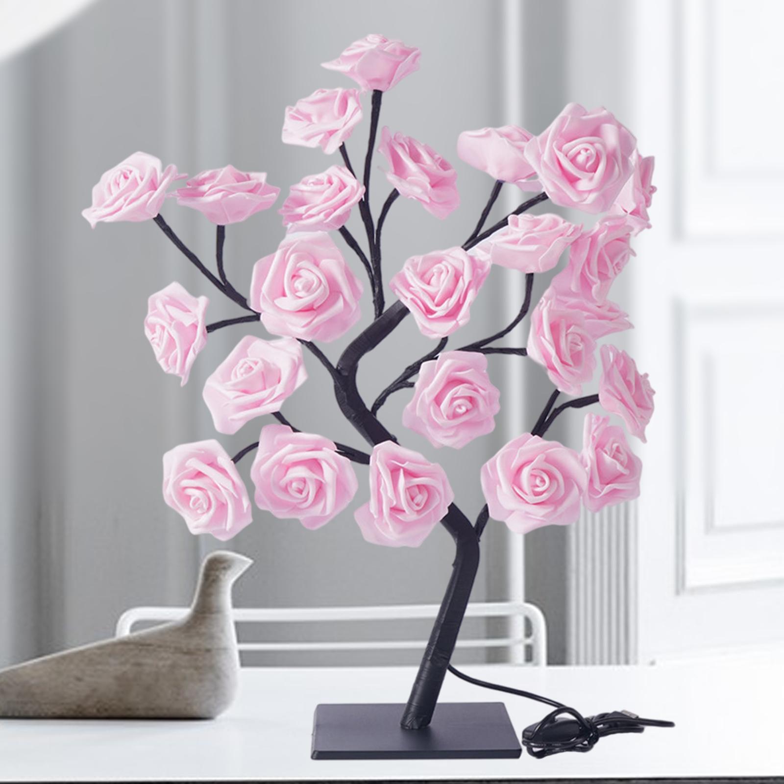 Table Lamp Rose Flower Desk Tree Light USB Powered Night Light Home Decor