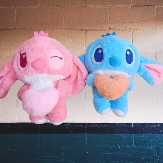 Thú nhồi bông Stitch nháy mắt đáng yêu - Size 20cm - Quà tặng gấu bông Stitch ôm tim mềm mịn cho bé