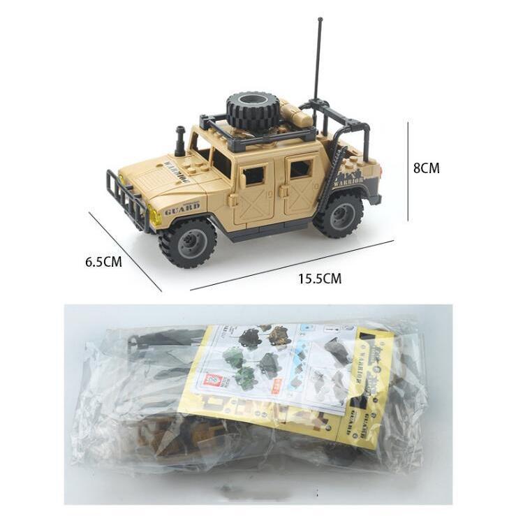 Đồ chơi Lắp Ráp Xe Humvee Quân Đội, TBS J773 Jeep Car, Minifigures