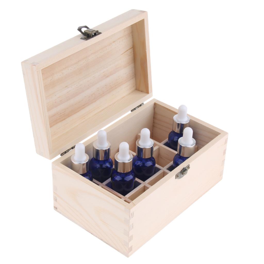 Salon SPA Wood Essential Oil Storage Box Display Carry Case Holder Organizer