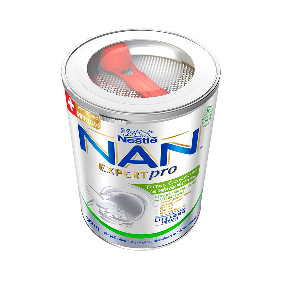 Sữa Bột Nestlé NAN Expert Pro Total Comfort 380gr - Công thức đặc biệt dành cho trẻ mắc các triệu chứng đường tiêu hóa như táo bón, nôn trớ và khóc dạ đề nhập khẩu từ Đức
