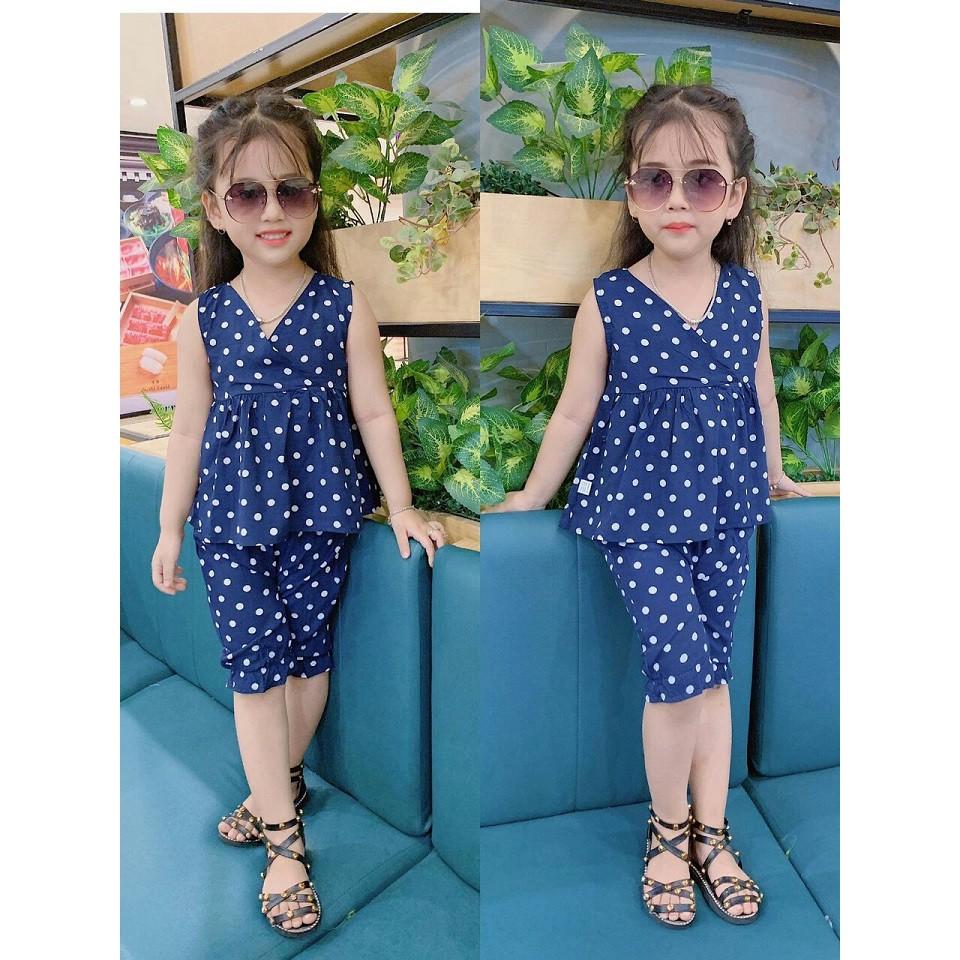 Bộ ngố bé gái size 1-7 tuổi 10-22kg vải thô lụa