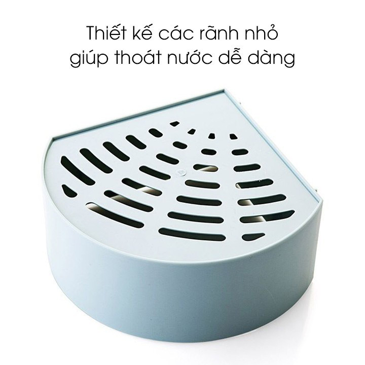 Combo 2 kệ dán góc tường nhà tắm, nhà bếp tiện dụng - màu ngẫu nhiên