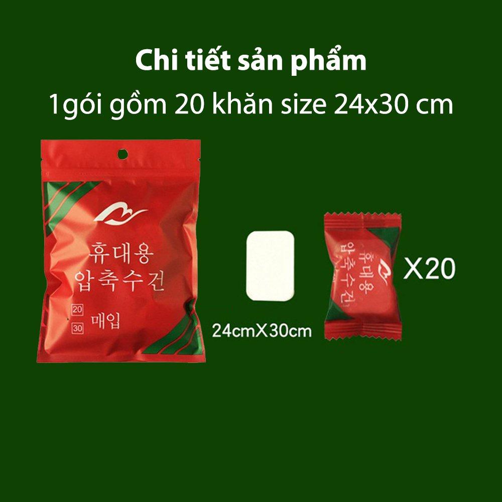 Khăn giấy nén rửa mặt dạng viên kẹo hàn quốc, khăn nén ướt dạng viên