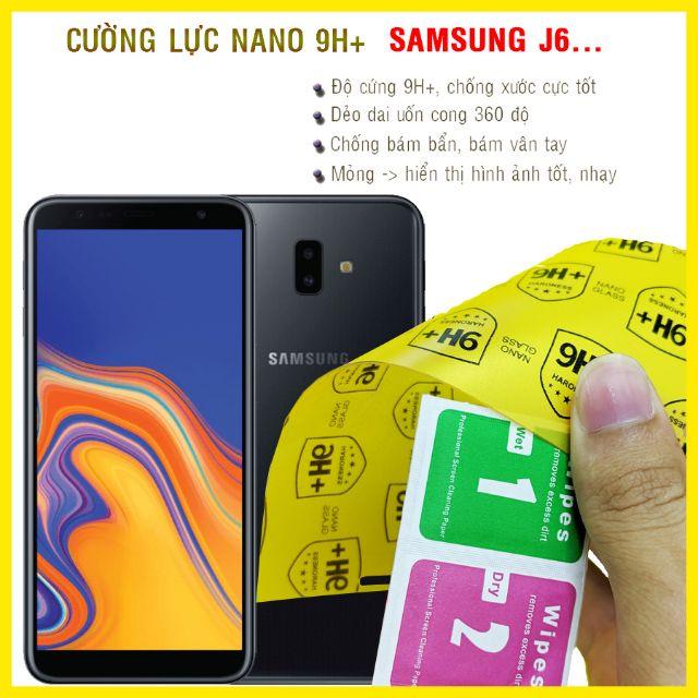 Dán cường lực dẻo nano 9H+  dành cho Samsung Galaxy J6 2018, J6 Plus