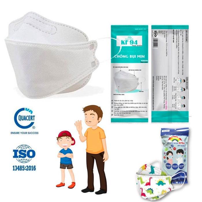 Túi 10 chiếc ️ Khẩu trang KF94 y té An Tâm Mask Trẻ em , Người Lớn Kháng Khuẩn Chính Hãng