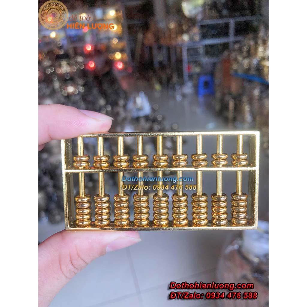 Bàn Tính Gẩy Bằng Đồng Cỡ Nhỏ Cao 4,5cm - Vật Phẩm Phong Thủy