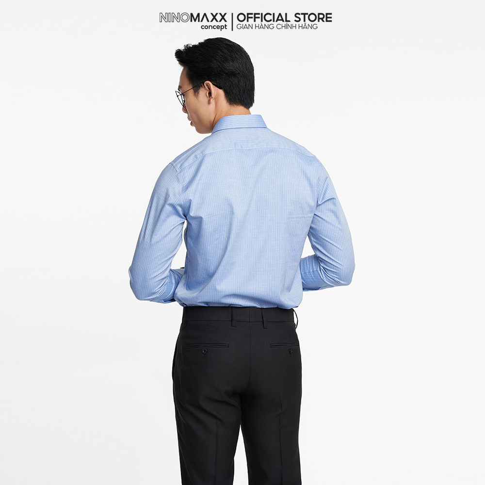 N&amp;M Áo Sơ Mi Nam Kẻ Sọc Vải Chống Nhắn Chống Ố Form slim Fit 2110021