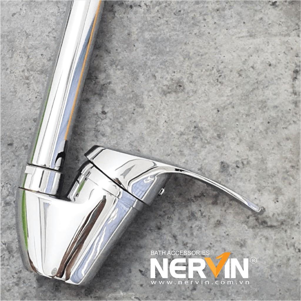 Vòi rửa chén bát nóng lạnh inox mạ crom bóng NERVIN NV-3022H