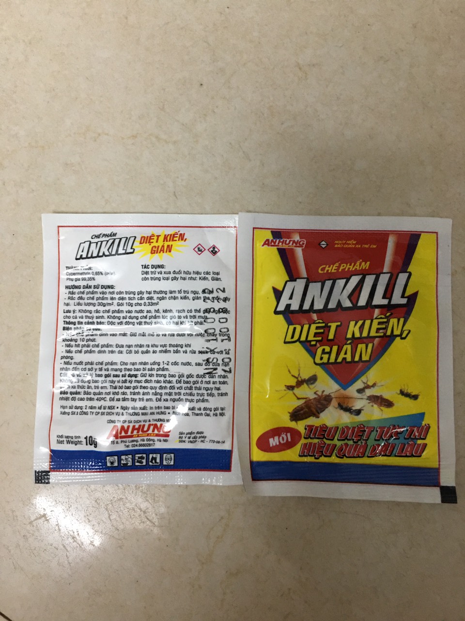 Chế phẩm diệt kiến, gián Ankill 10gr/ gói