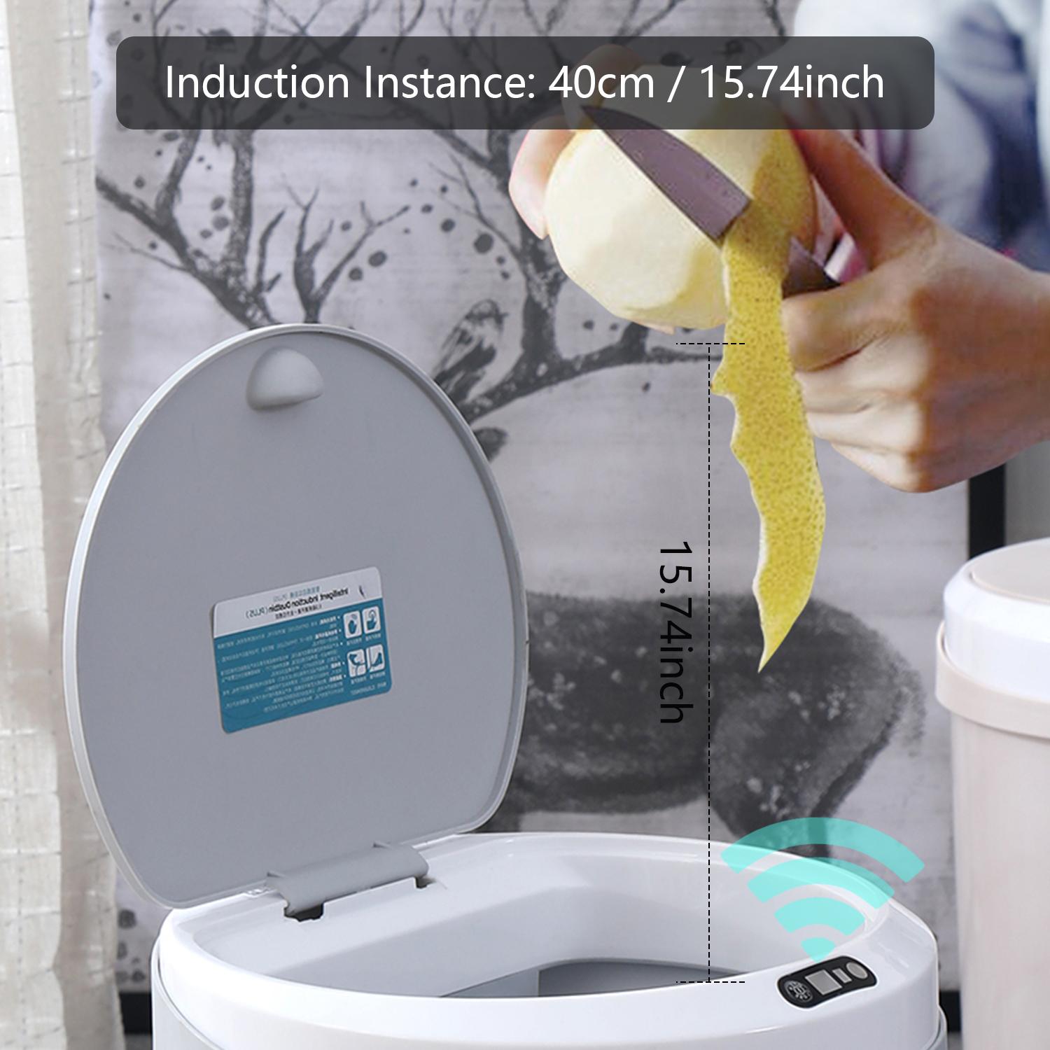 Thùng rác cảm ứng Knock, Thùng rác tự động Cảm biến chuyển động hồng ngoại có nắp đậy cho nhà bếp dung tích 12L