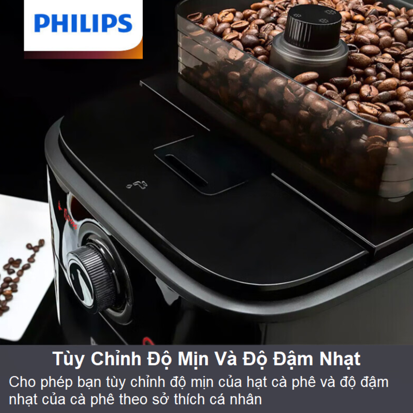Máy pha cà phê, kèm xay hạt tự động. Thương hiệu Hà Lan cao cấp Philips - HD7761/00. Hàng chính hãng
