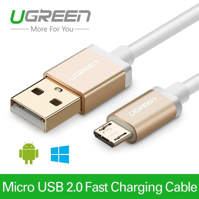 Ugreen UG30662US134TK 2M màu Vàng Cáp sạc truyền dữ liệu USB 2.0 sang MICRO USB đầu mạ vàng - HÀNG CHÍNH HÃNG