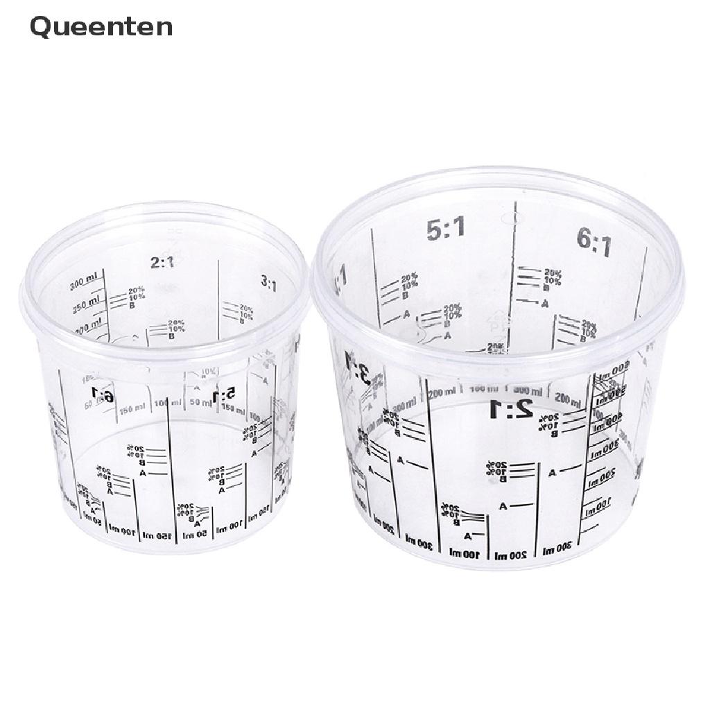 Queenten Plastic Paint Mixing Cup PP Hard Plastic Tune Paint Cup with Cover QT