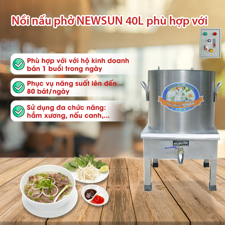 Nồi Nấu Phở Tủ Điện Rời 40L - Hàng chính hãng