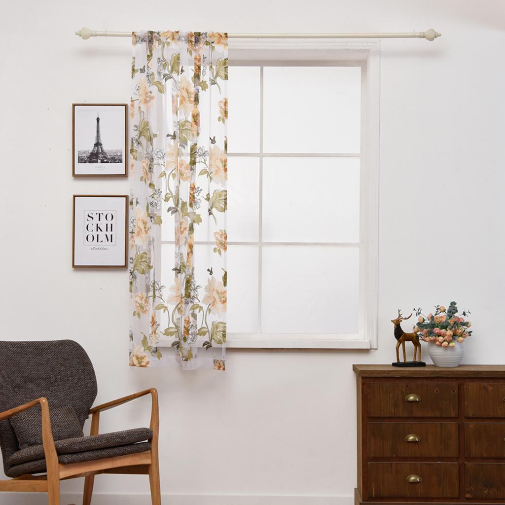 Peony Flower Roman Curtain Kitchen Window Blinds Curtains Yellow 60 x120cm