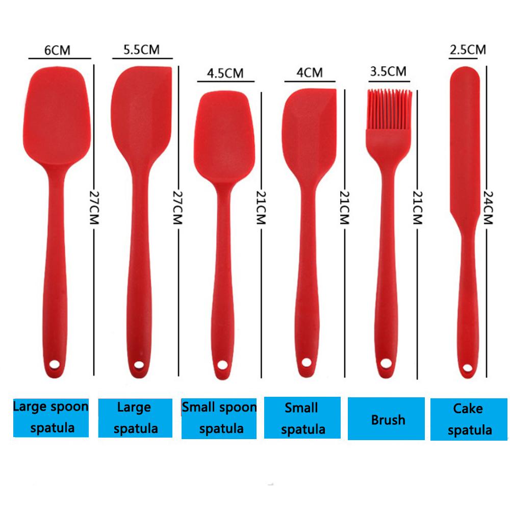 Homatter Thìa Silicone Bộ 6 Chiếc Ốp Scrapers Thìa Không Dính Bánh Nướng Chịu Nhiệt Dụng Cụ Nấu Ăn Dụng Cụ Nướng Bánh