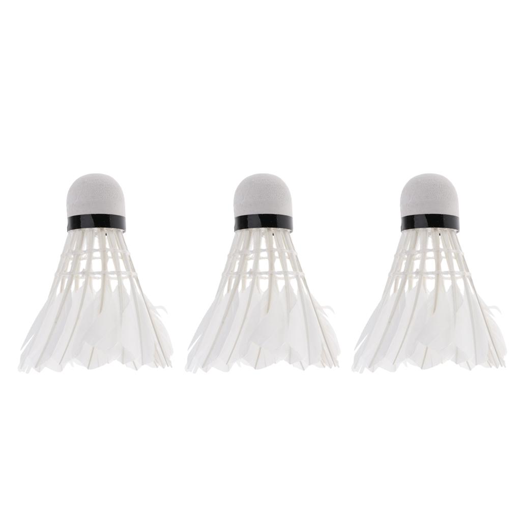 3 Pieces White Badminton Balls Training Practice Shuttlecocks Birdies