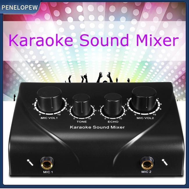 Máy Trộn Âm Thanh Karaoke Kỹ Thuật Số Mini Hai Đầu Vào Cho Gia Đình KTV