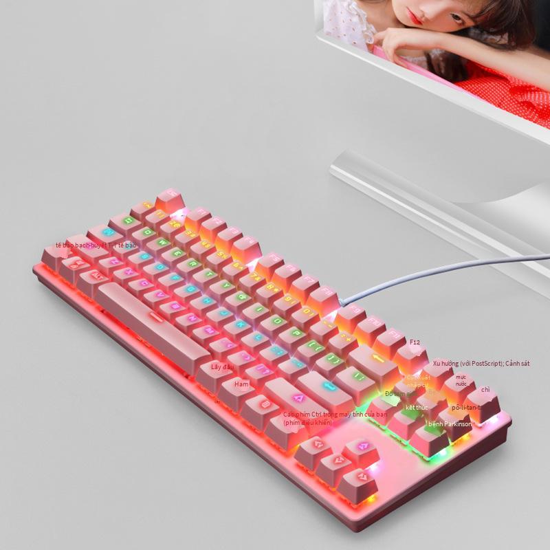 Đặc Biệt 87 Phím Thật Cơ Xanh Trục Có Dây Trò Chơi Văn Phòng Máy Tính Bàn Phím Cơ Bàn Phím