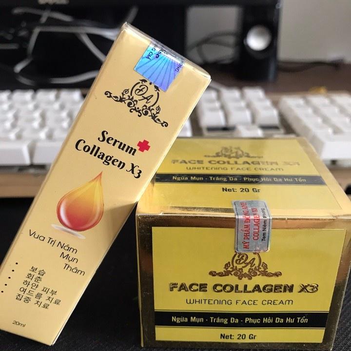 Combo Kem Face Collagen X3 Luxury + Serum Colagen X3