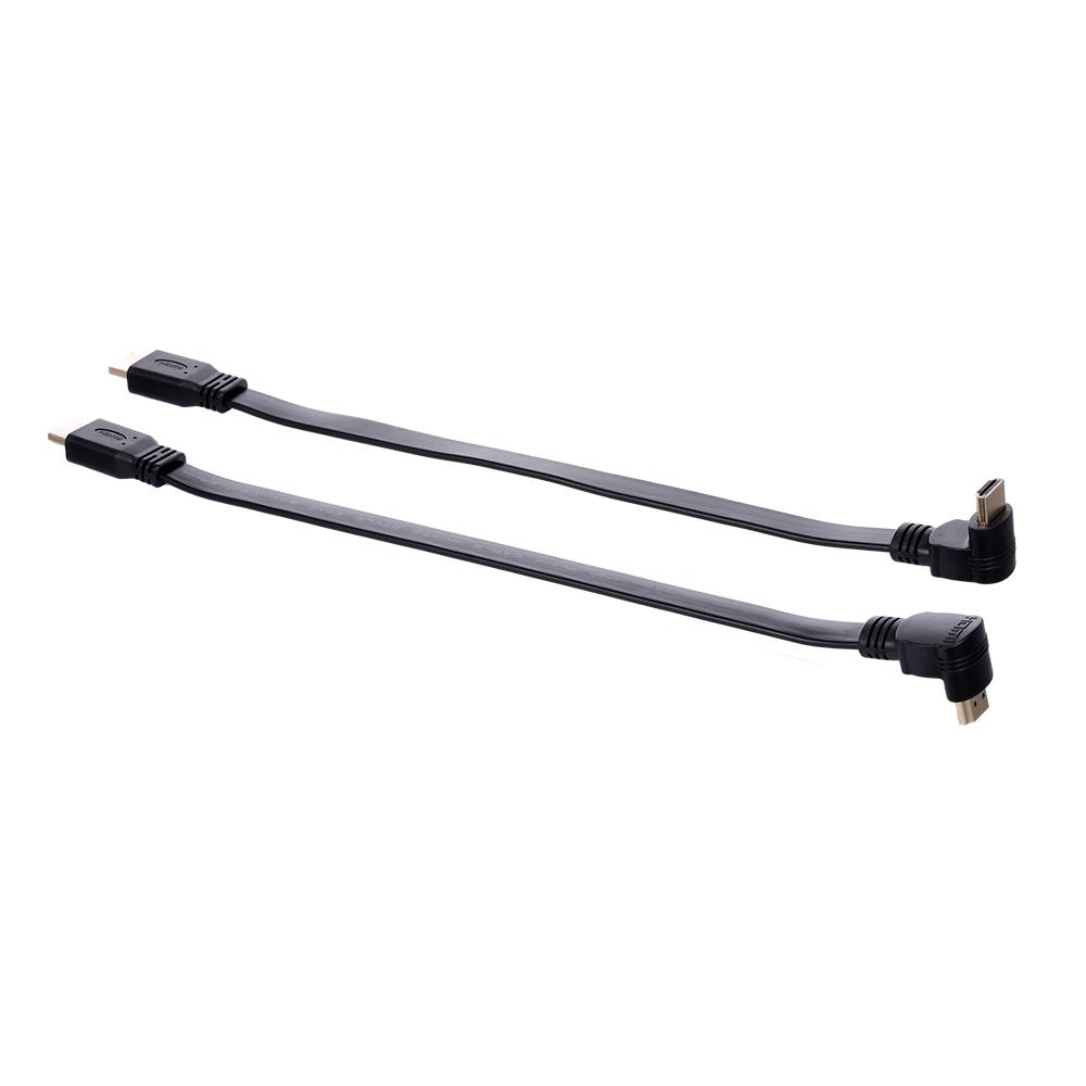 HD Cable HD Male to 90 Degree Right Angle HD Male High Speed 4K 3D Gold-plated Connectors Support 1080P for PC Laptop
