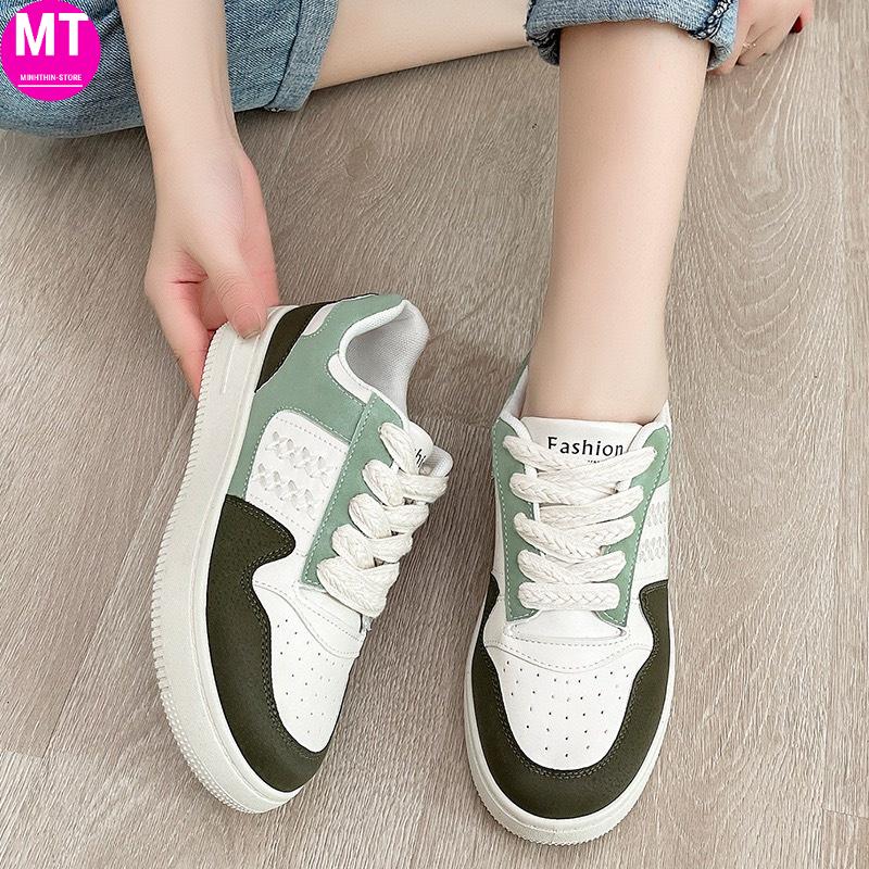 Giày thể thao nữ sneaker độn đế 5cm chất liệu da siêu đẹp mẫu mới 2022 phong cách thời trang hot trend, giày đi học