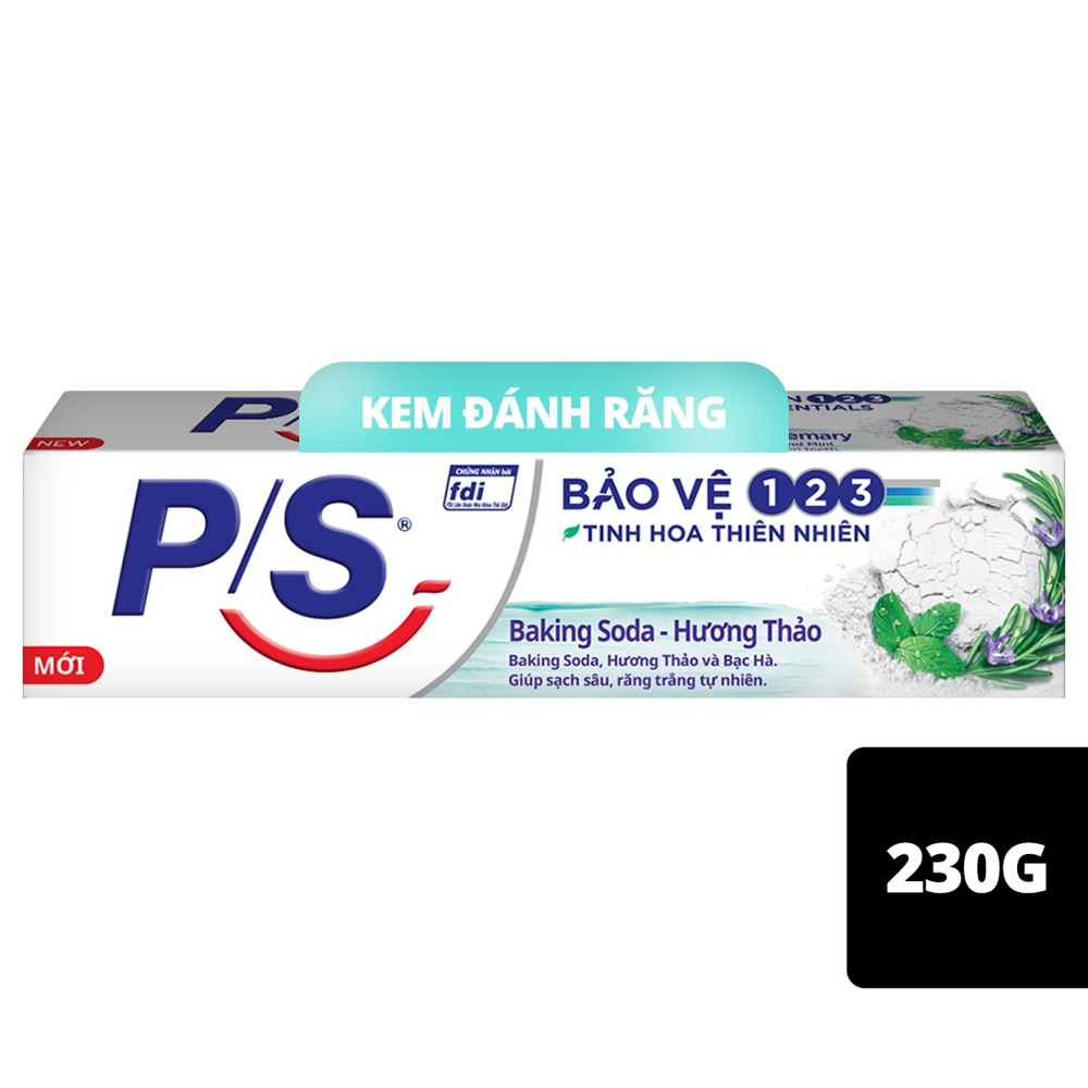 Kem Đánh Răng PS Trắng Răng Baking Soda Hương Thảo 230G