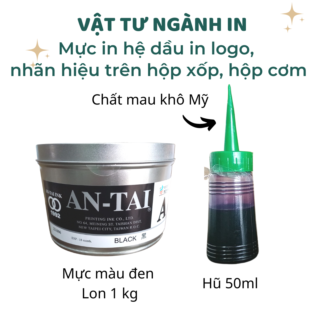 Mực in hệ dầu in logo nhãn hiệu trên hộp xốp, hộp cơm