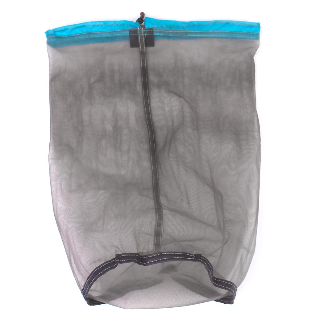 2 Pieces Mesh Drawstring Bag Mesh Stuff Sack for Camping Outdoor Sports S+XL