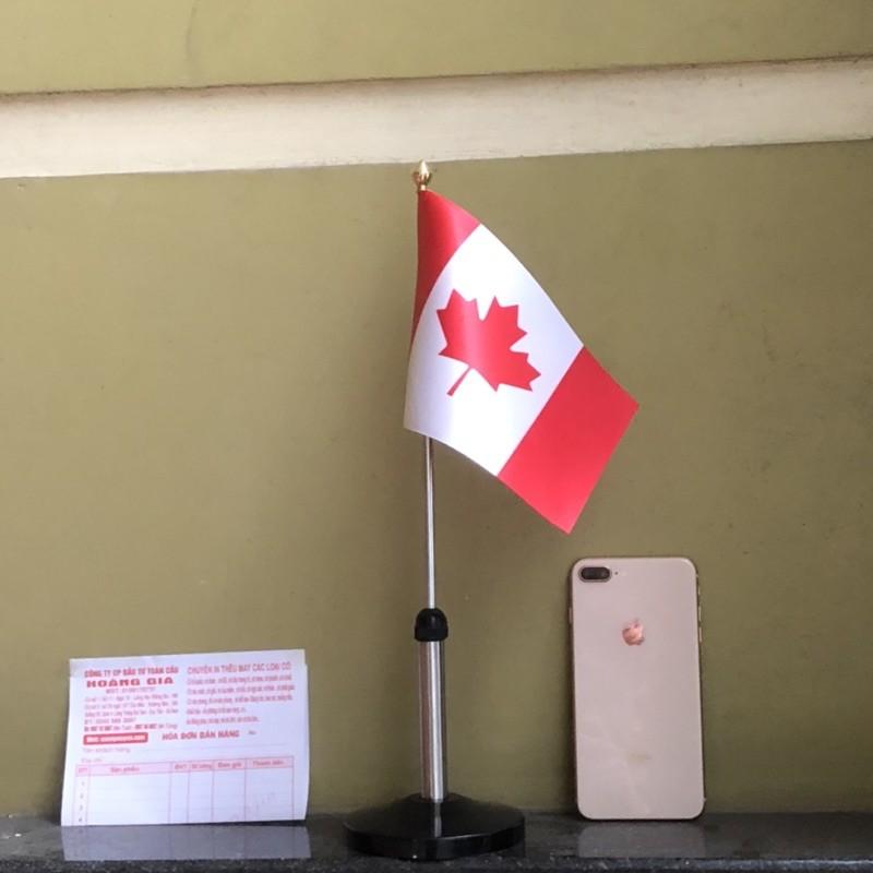 Cờ để bàn inox đen đơn Quốc kỳ Canada