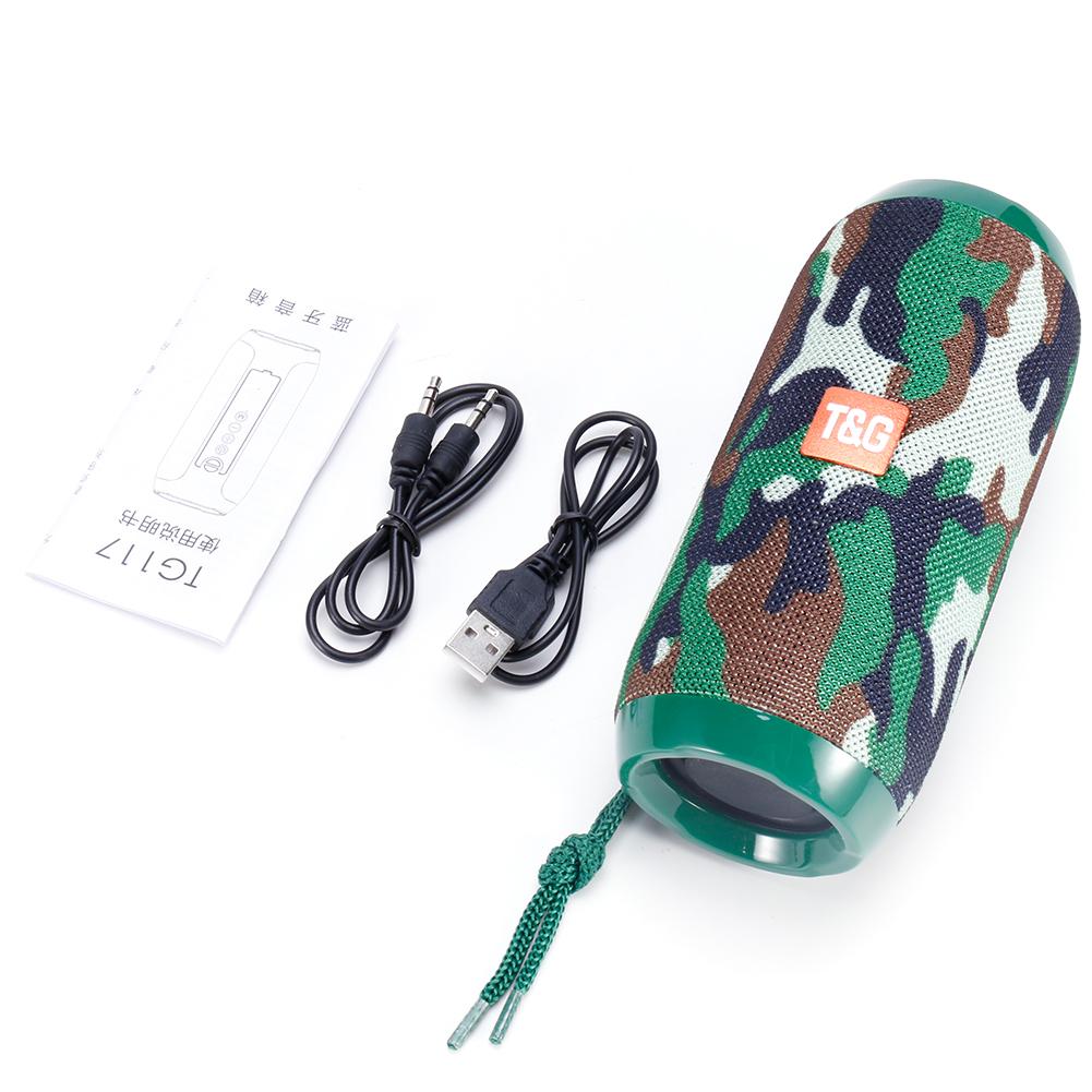 1200MAh Loa Di Động Bluetooth Không Dây Cột Bass Chống Nước Ngoài Trời Âm Nhạc Vibro Loa Thẻ TF Loa Siêu Trầm Loa Color: Camouflage