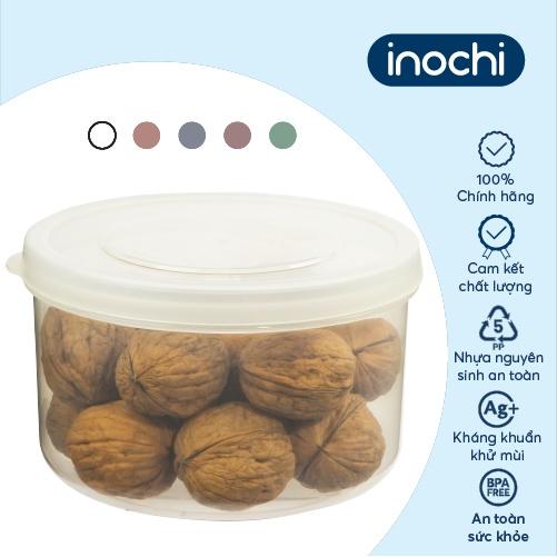 Hộp thực phẩm tròn Inochi - Hokkaido 1500ml màu Xanh/Hồng/Cam/Trắng