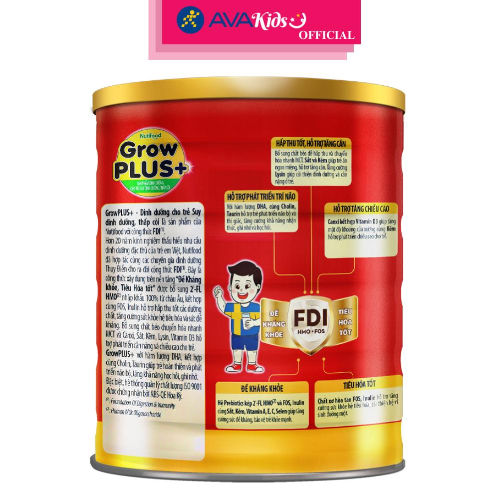 Sữa bột Nutifood GrowPLUS+ đỏ 2+ hương vani 1.5 kg (từ 2 tuổi) cho trẻ suy dinh dưỡng, thấp còi - Hàng Chính Hãng