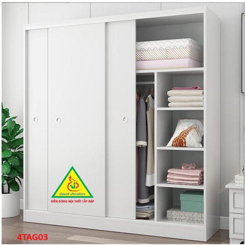 Tủ quần áo gỗ MDF 4TAG03 - Nội thất lắp ráp Viễn Đông ADV