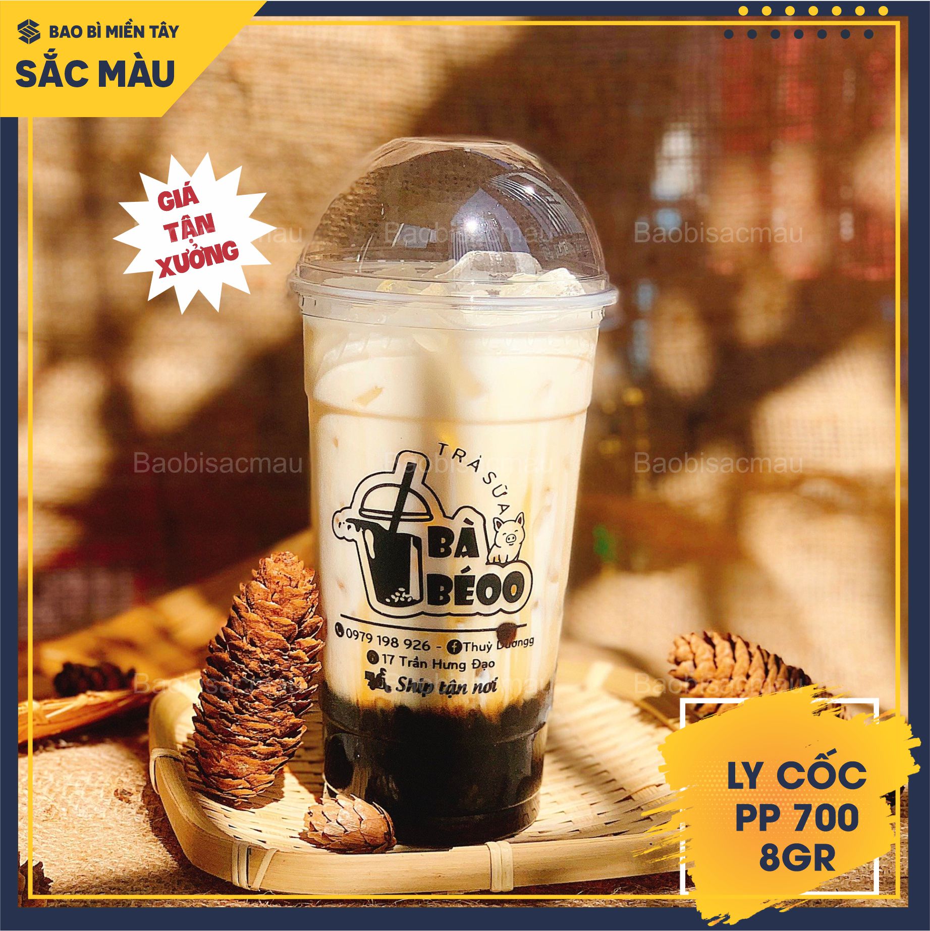 Sỉ 50 cốc nhựa/ ly nhựa PP 700ml kèm nắp