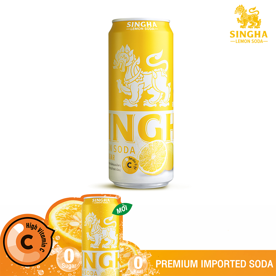 Nước soda lemon SINGHA can x 330 ml