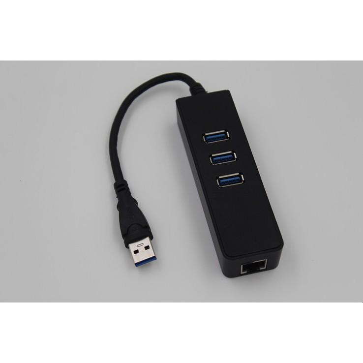 USB HUB 1 Ra 3 Cổng USB 3.0 Kèm 1 Cổng LAN 10/100/1000 Mbps - Tương thích Mibox, MAC OS