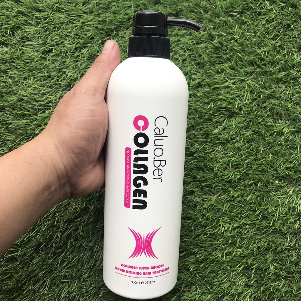 COLAGEN tươi phục hồi tóc hư tổn Supper Smooth Water Holding Hair Treatment CALUO.BER 800ml