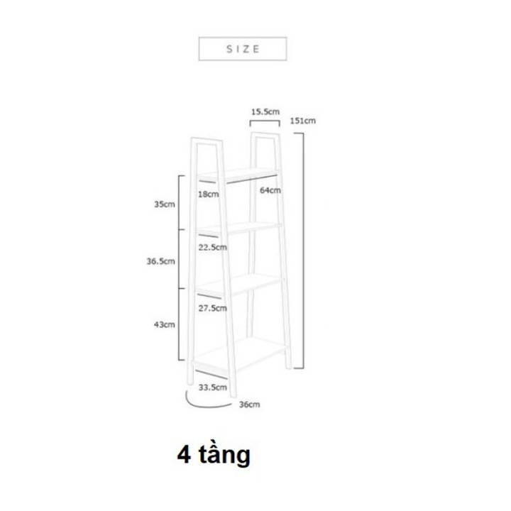 Giá sách gỗ - Kệ gỗ - Kệ hoa cây cảnh - Kệ trang trí phòng khách,hành lang 150x64x35,5cm - Giao màu ngẫu nhiên