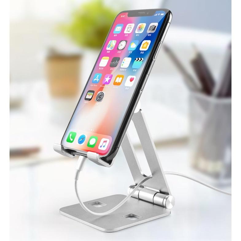 Giá đỡ, kệ kê stand nhôm cho điện thoại, máy tính bảng và Ipad Iphone có thể điều chỉnh góc nghiêng và gấp gọn