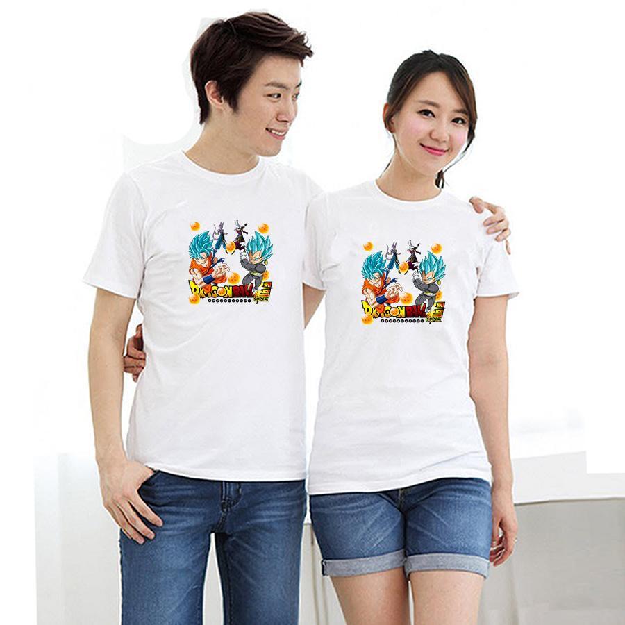Áo thun cặp đôi in hình Dragon ball form rộng phong cách hàn quốc