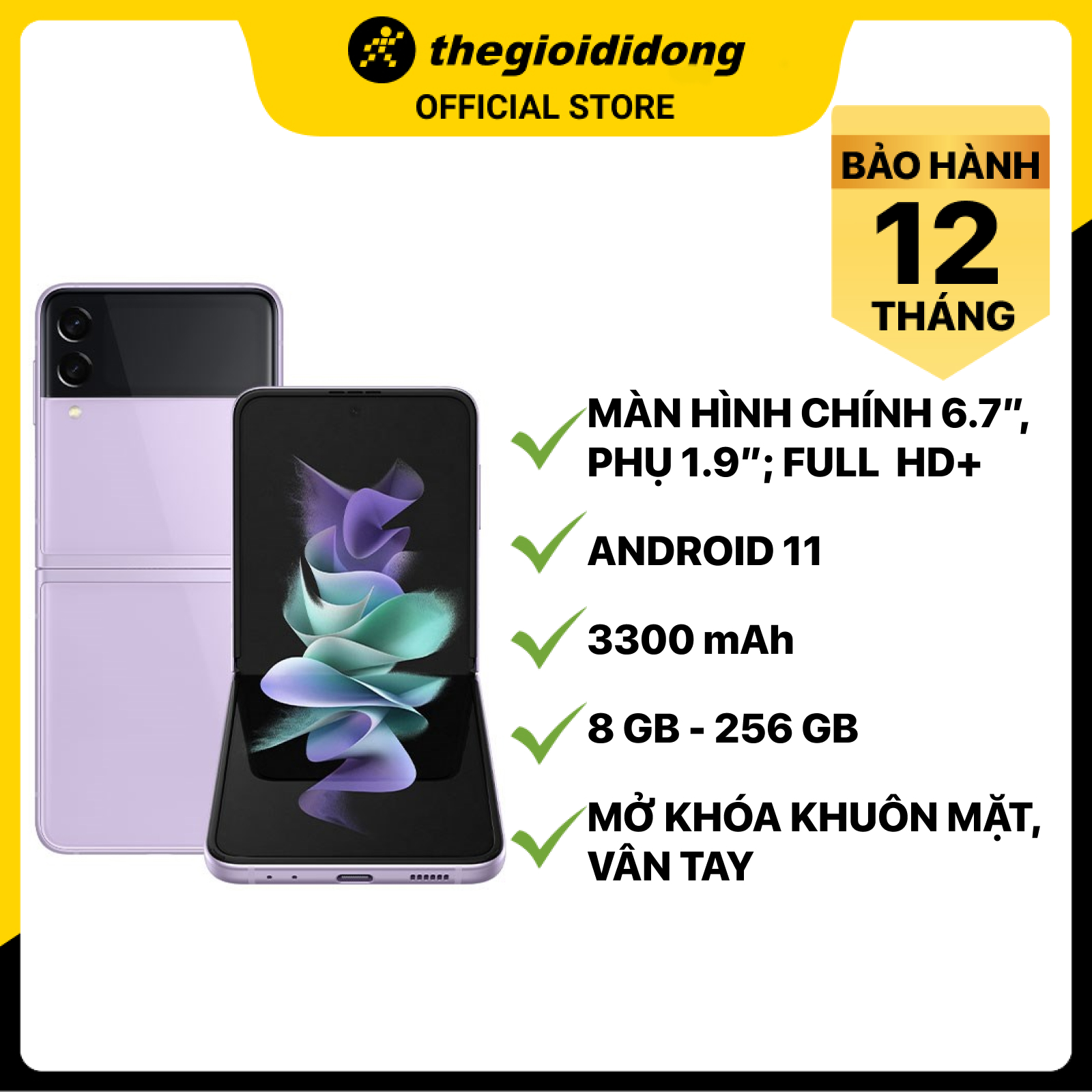 Điện thoại Samsung Galaxy Z Flip3 5G (8GB/256GB) - Hàng chính hãng