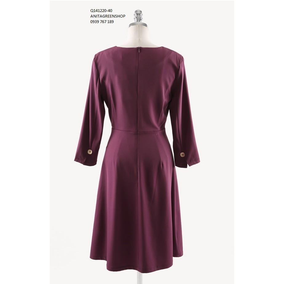 Q141220 ĐẦM XÒE CỔ VUÔNG MÀU TÍM